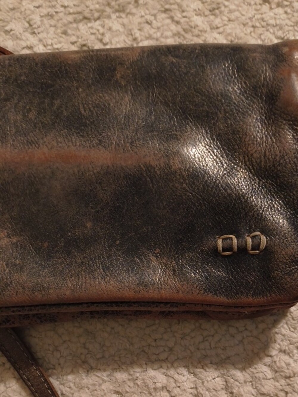 Bed Stu Distressed Brown Leather Crossbody Clutch - Picture 6 of 6